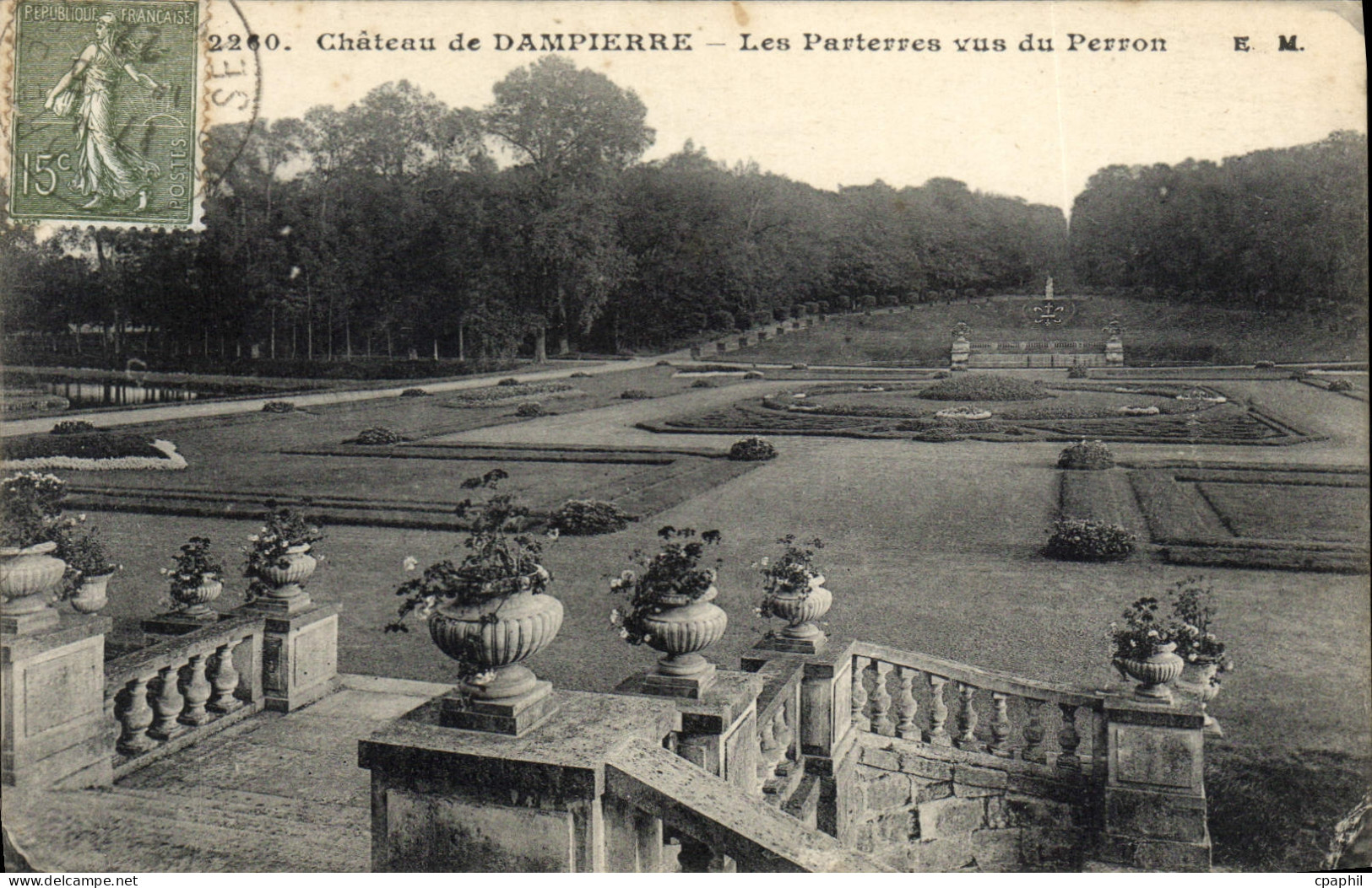 CPA Chateau de Dampierre Les Parterres vus du Perron