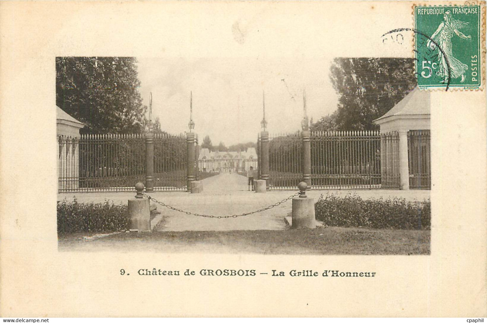 CPA CHATEAU DE GROSBOIS-L a Grille d'Honneur