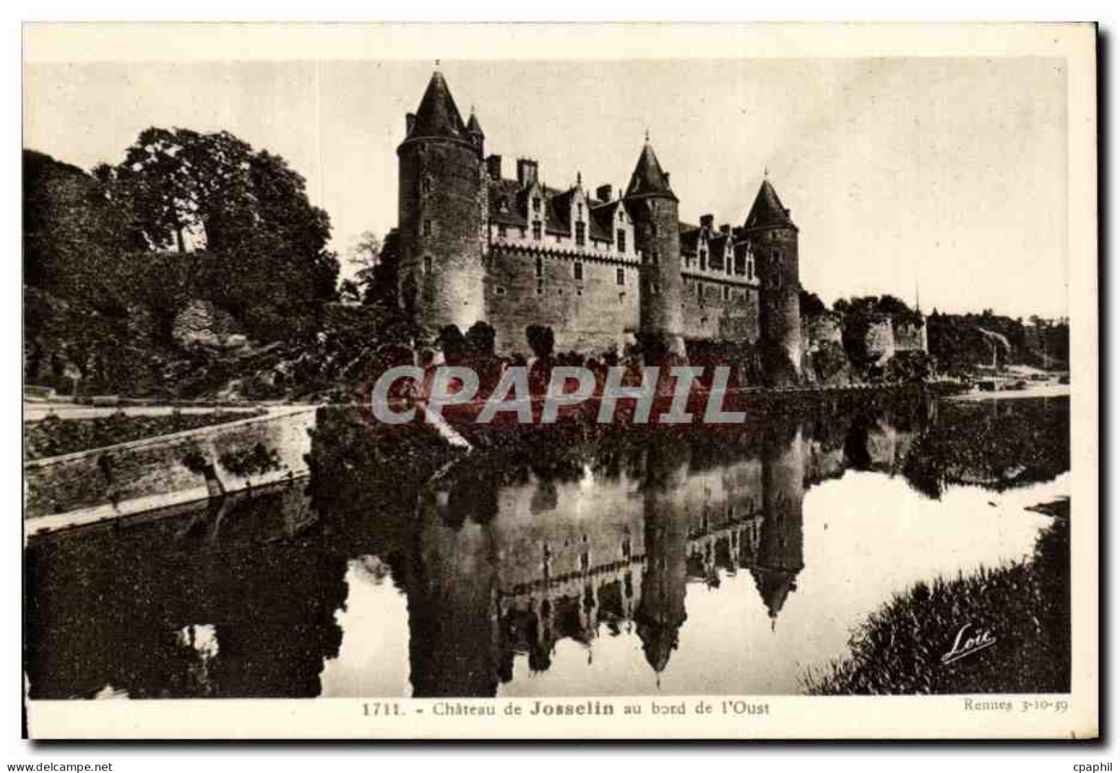 CPA Chateau de Josselin au bord de l Oust