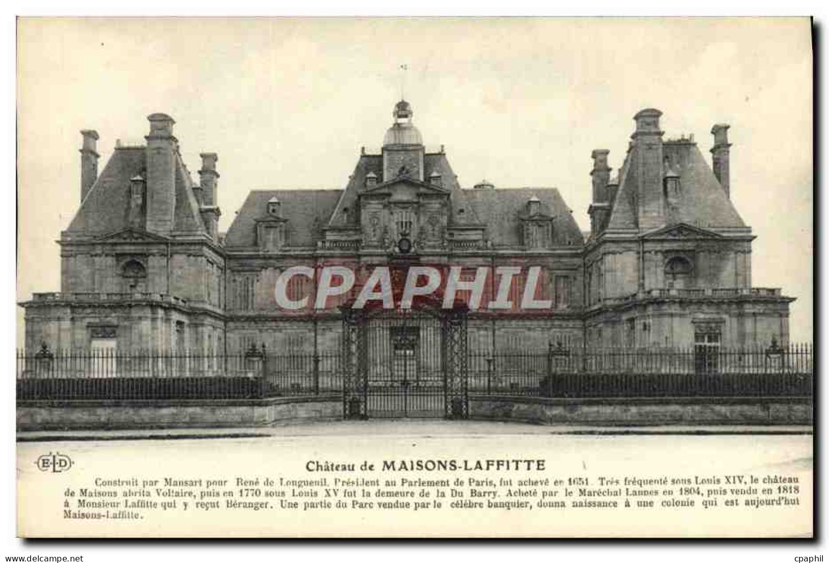 CPA Chateau De Maisons Laffitte
