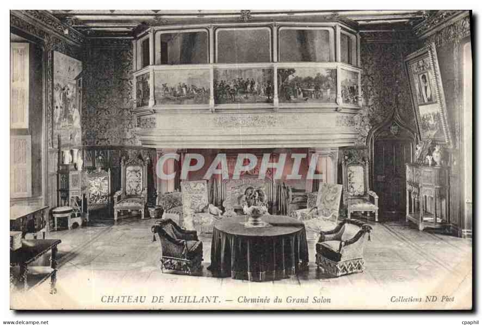 CPA Chateau de Meillant Cheminee du Grand Salon