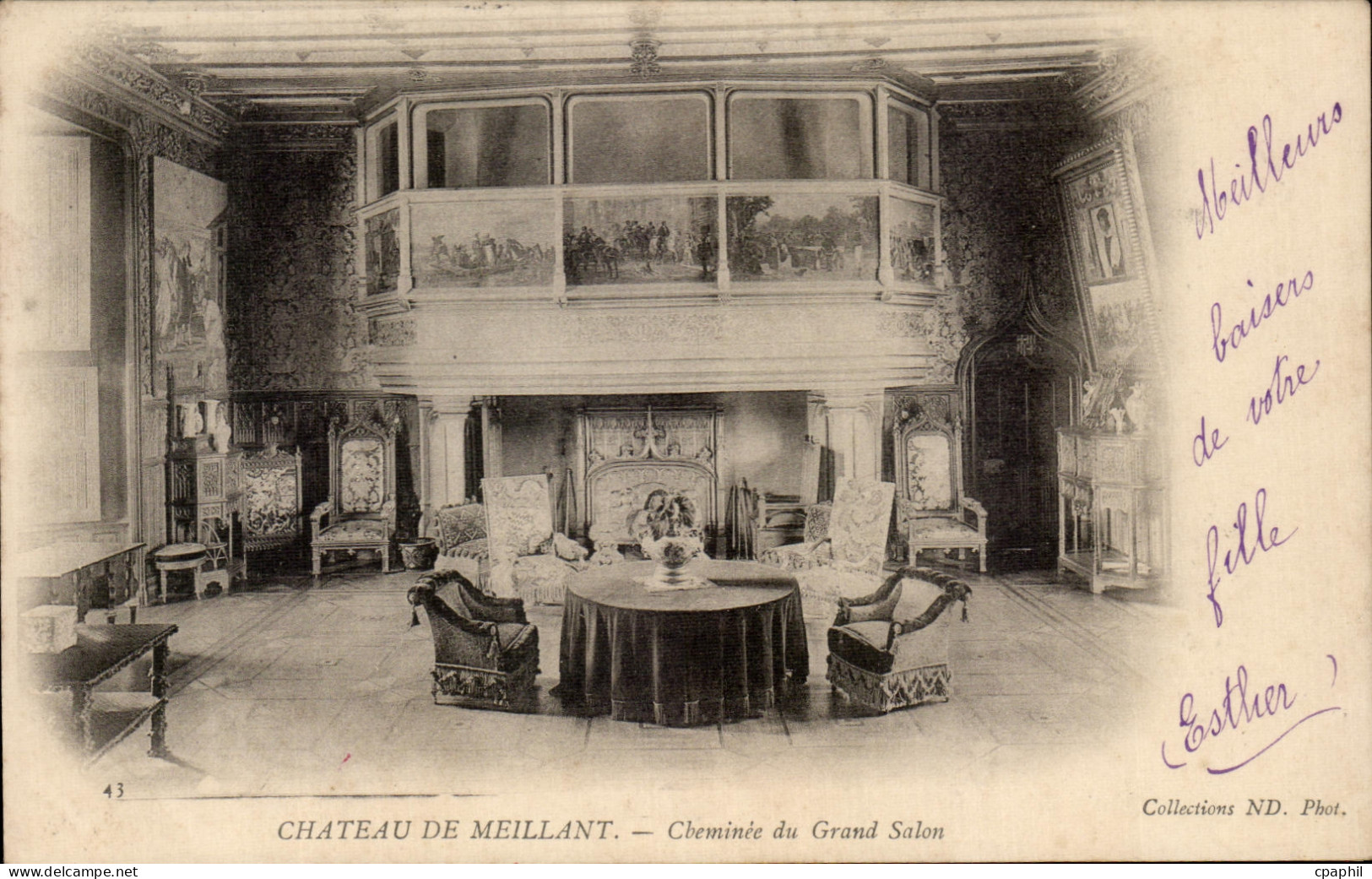 CPA Chateau De Meillant Chemtinee du Grand Salon