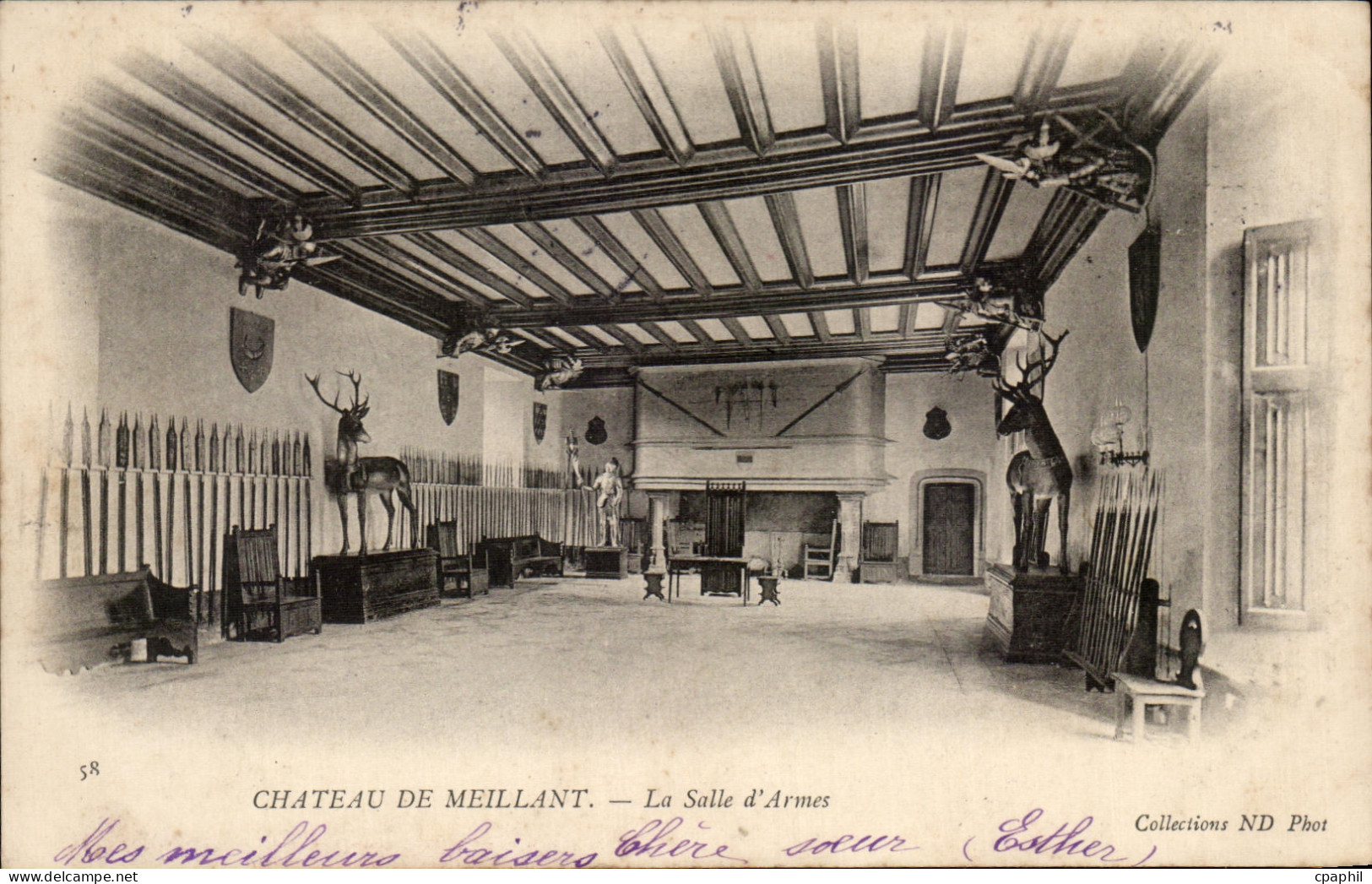 CPA Chateau De Meillant La salle d'Armes