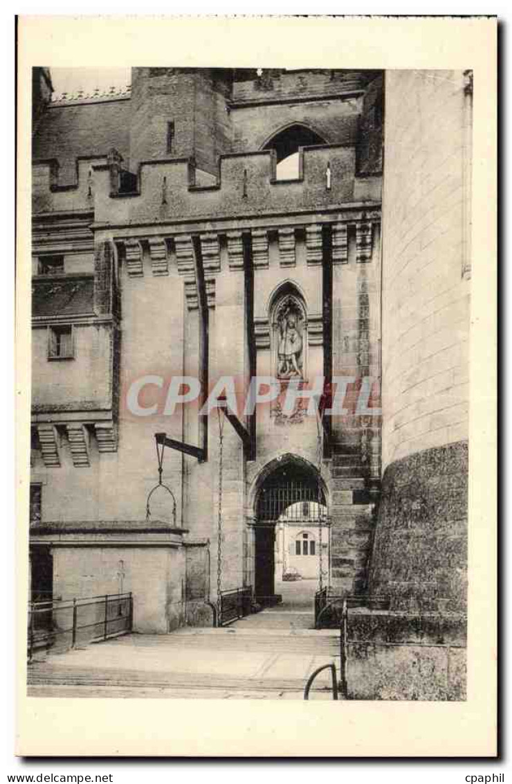 CPA Chateau de Pierrefonds Pont levis