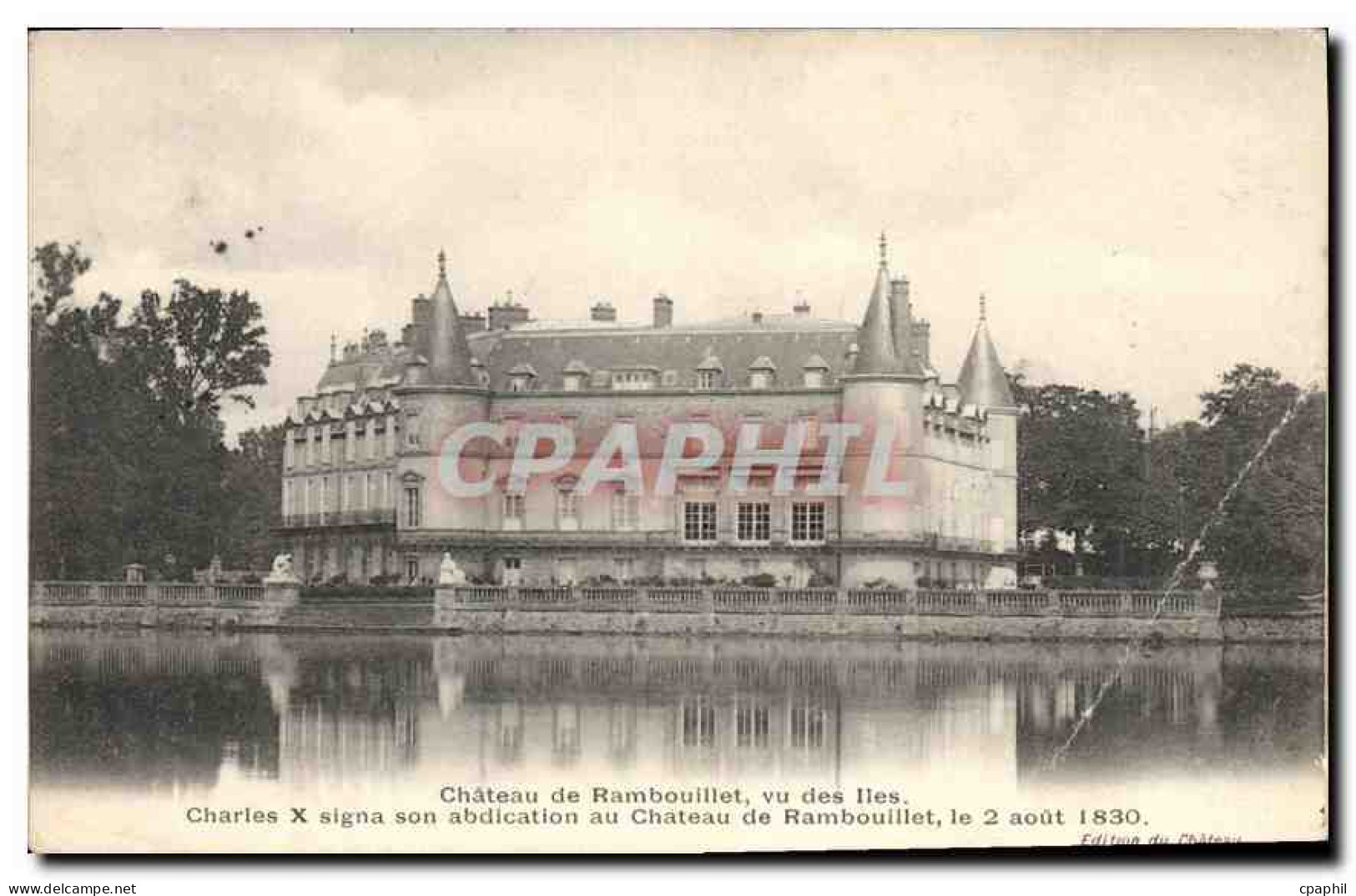 CPA Chateau de Rambouillet vu des Iles
