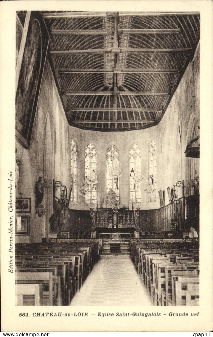 CPA Chateau du Loir Eglise Saint Guingalois Grande nef