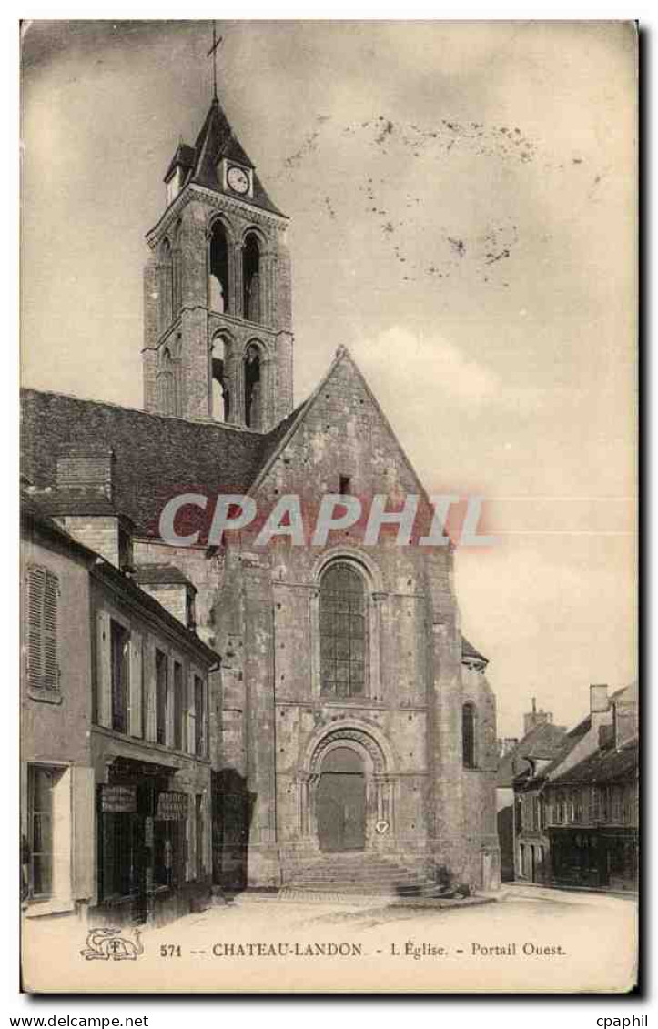 CPA Chateau Landon L eglise Portail Ouest