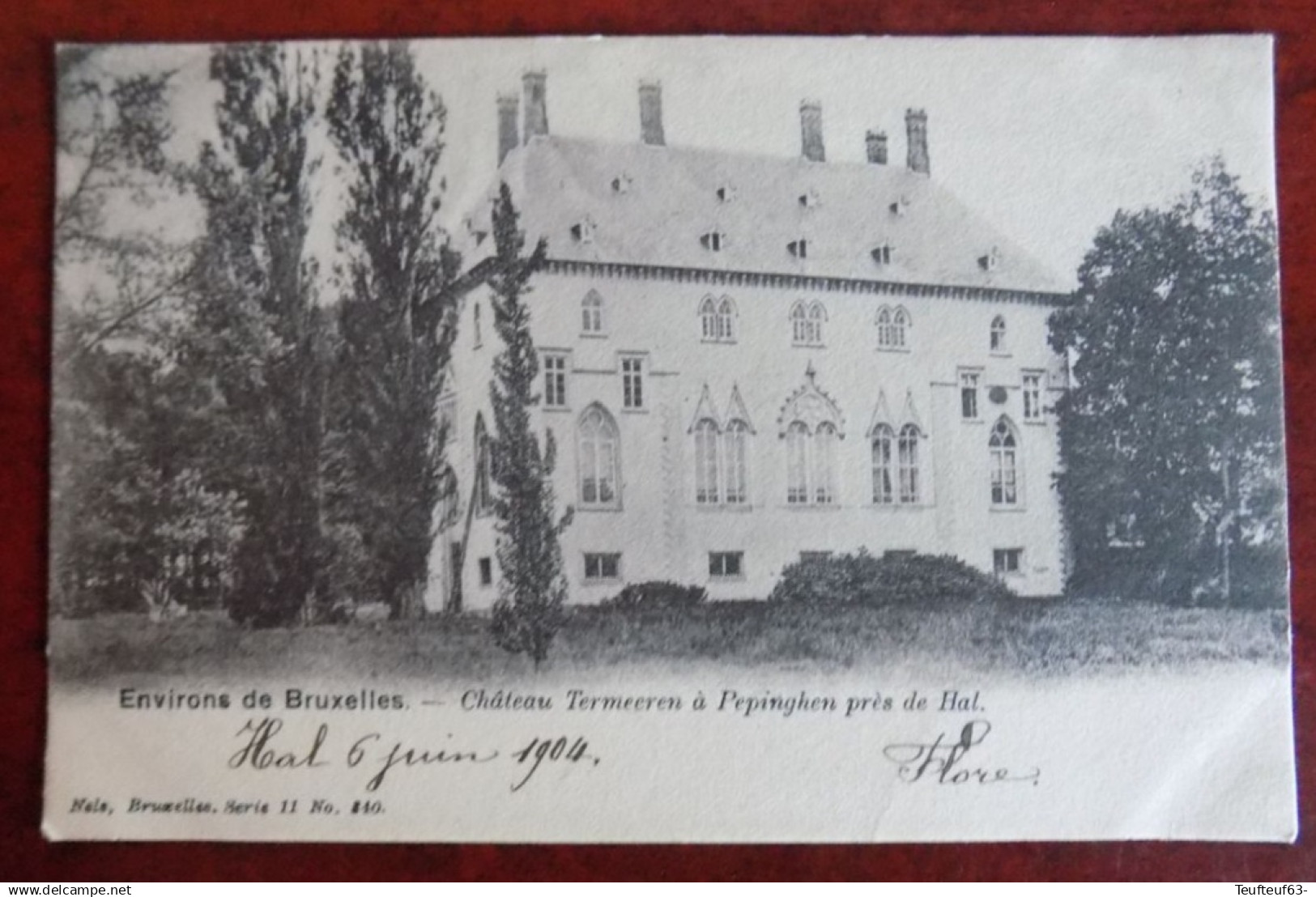 Cpa château Termeeren à Pepinghen près de Hal 1904