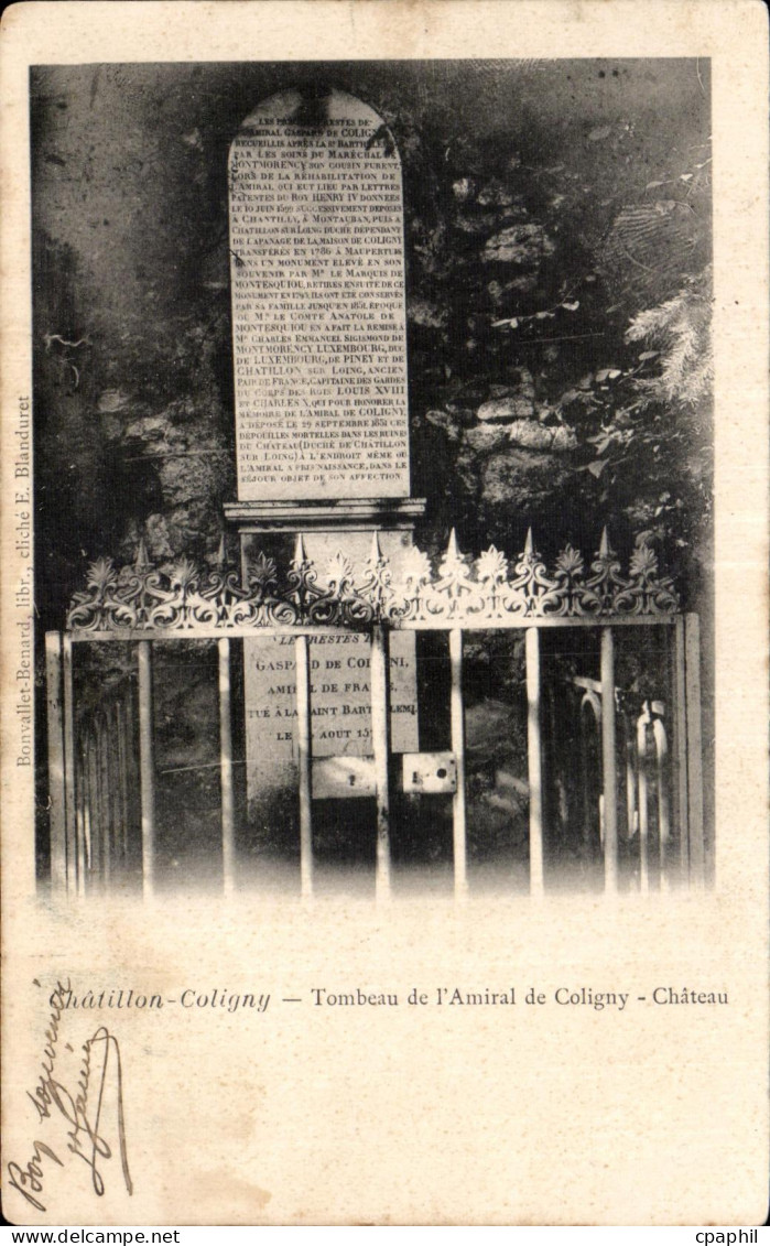 CPA Chatillon Coligny Tombeau de I Amiral de Coligny Chateau