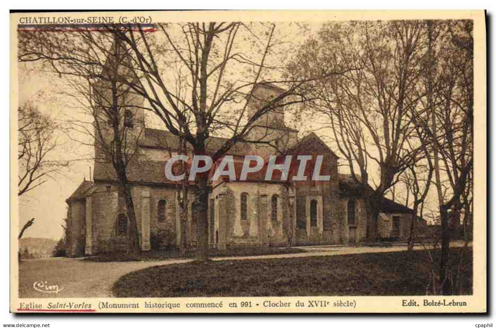 CPA Chatillon sur Seine Eglise Saint Vorles Clocher