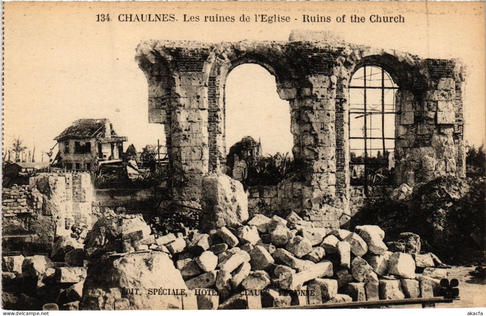 CPA Chaulnes les ruines de l'eglise (1498850)