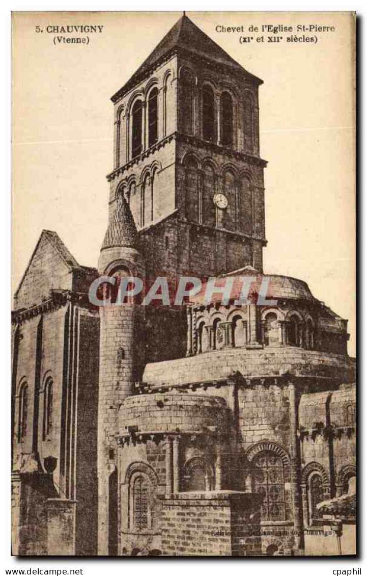 CPA Chauvigny Chevet de l Eglise St Pierre