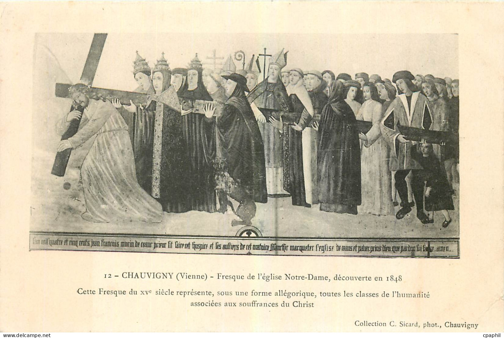 CPA Chauvigny Vienne Fresque de l'Eglise Notre Dame