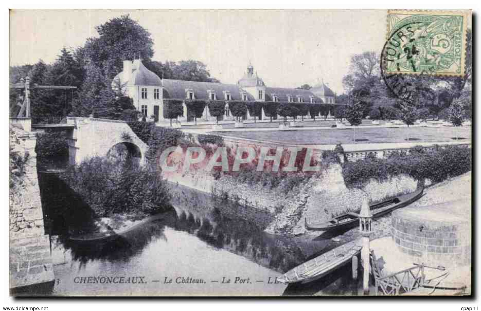 CPA Chenonceaux Le Chateau Le port