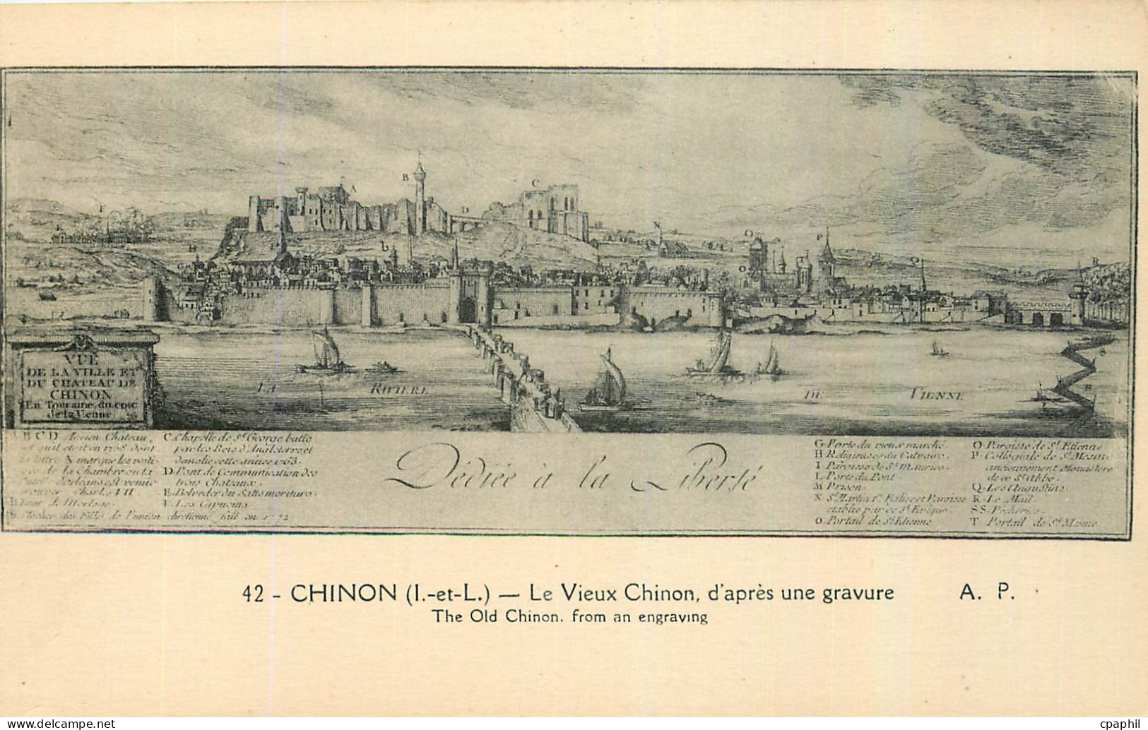 CPA Chinon I et L Le Vieux Chinon d'apres une gravure