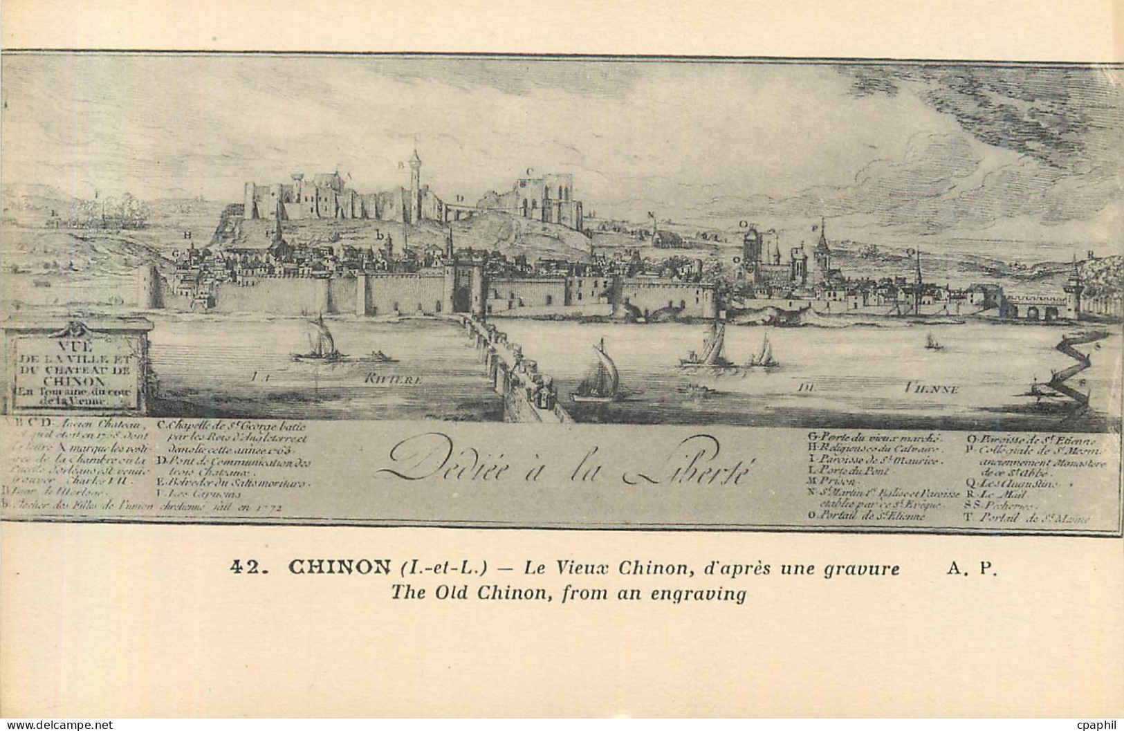 CPA Chinon Le vieux Chinon d apres une gravure