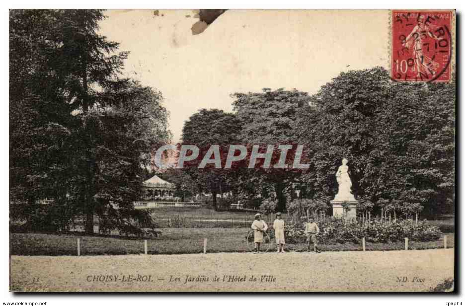 CPA Choisy le Roi Les jardins de l'hotel de ville