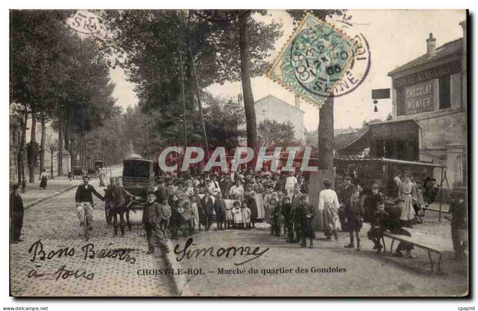 CPA Choisy le Roi Marche du quartier des Gondoles