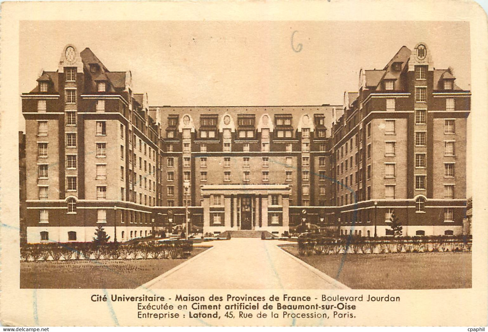 CPA Cite Universaire Maison des Provinces de France Boulevard Jourdan Paris