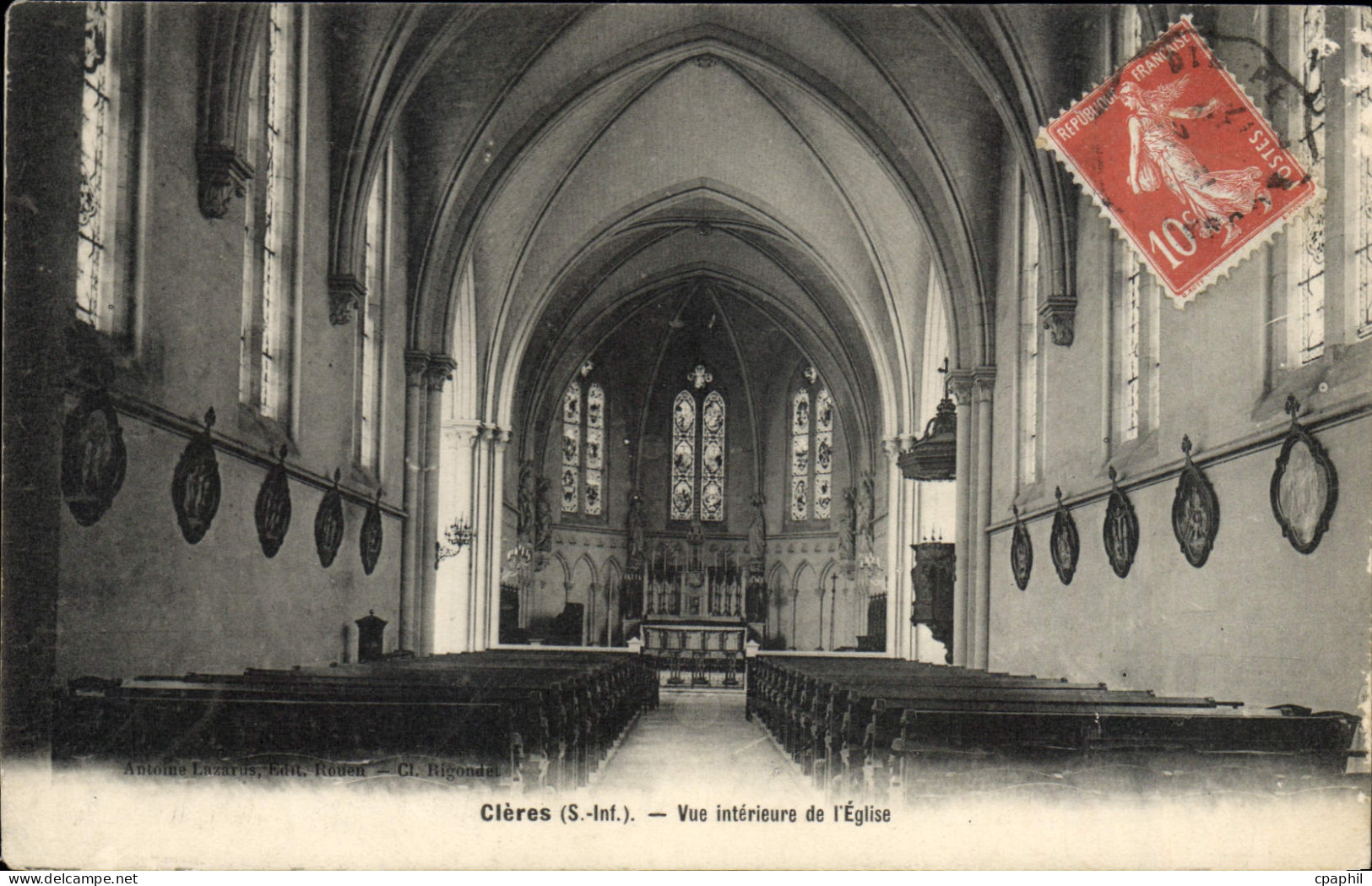 CPA Cleres S Inf vue interieure de l'Eglise