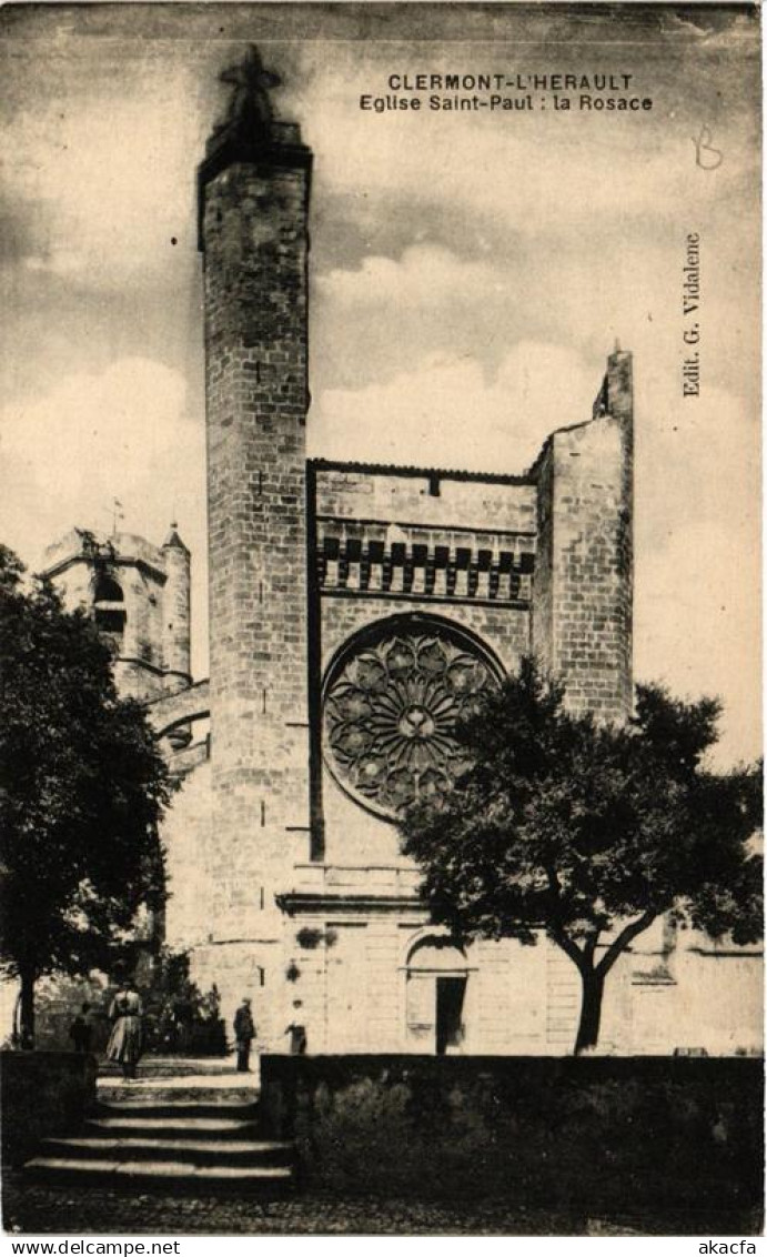 CPA CLERMONT-l'HERAULT Église St-PAUL: la Rosace (686569)