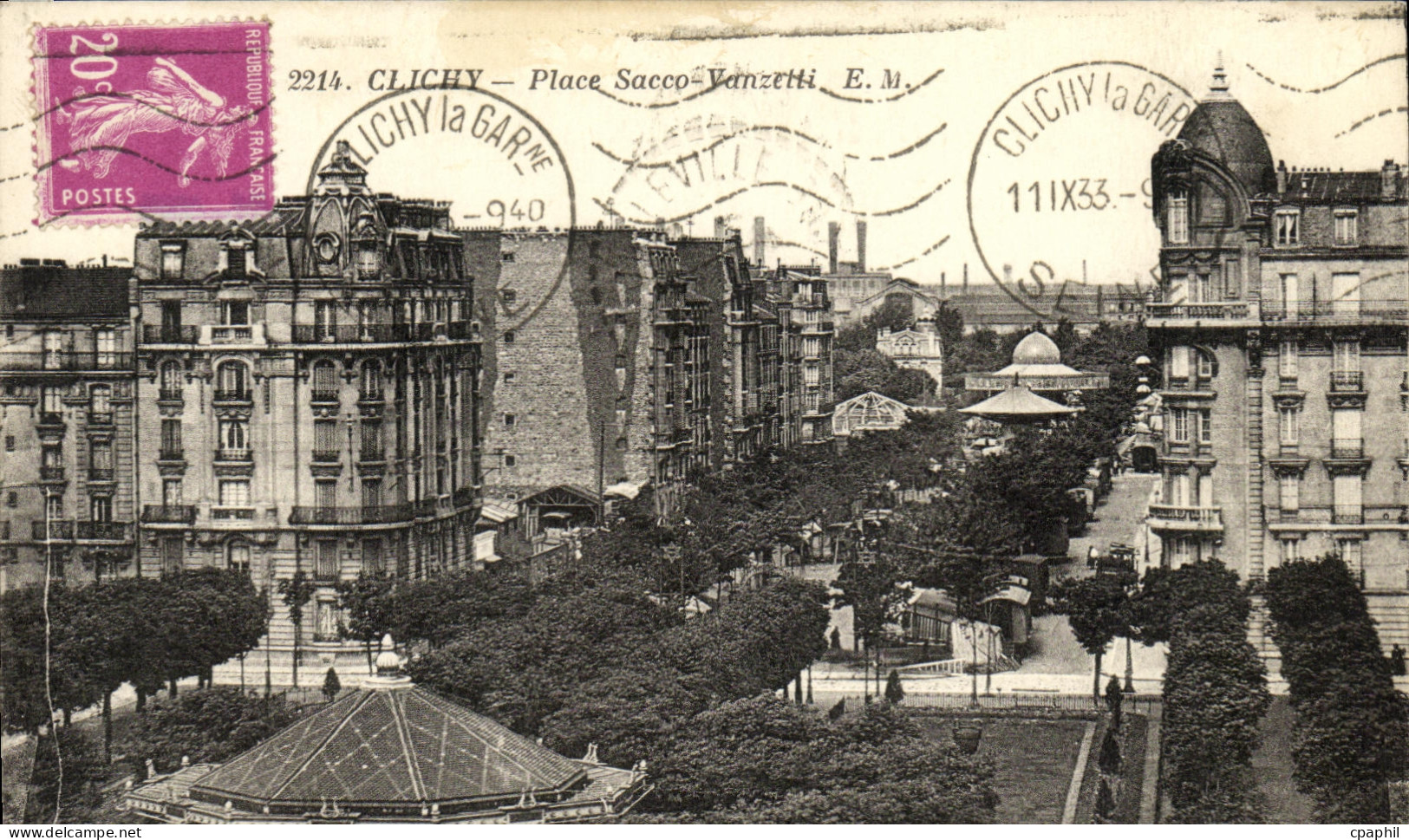 CPA Clichy Place Sacco Vanzetti