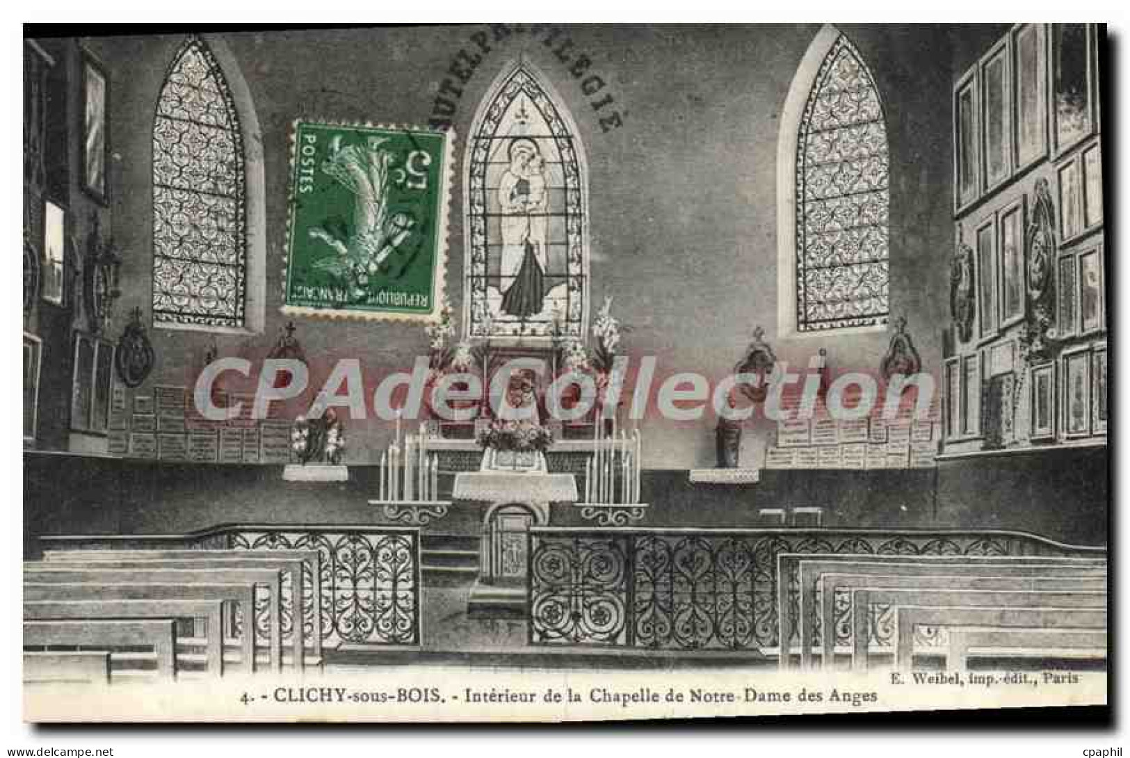 CPA Clichy sous Bois Interieur de la Chapelle de Notre Dame des Anges