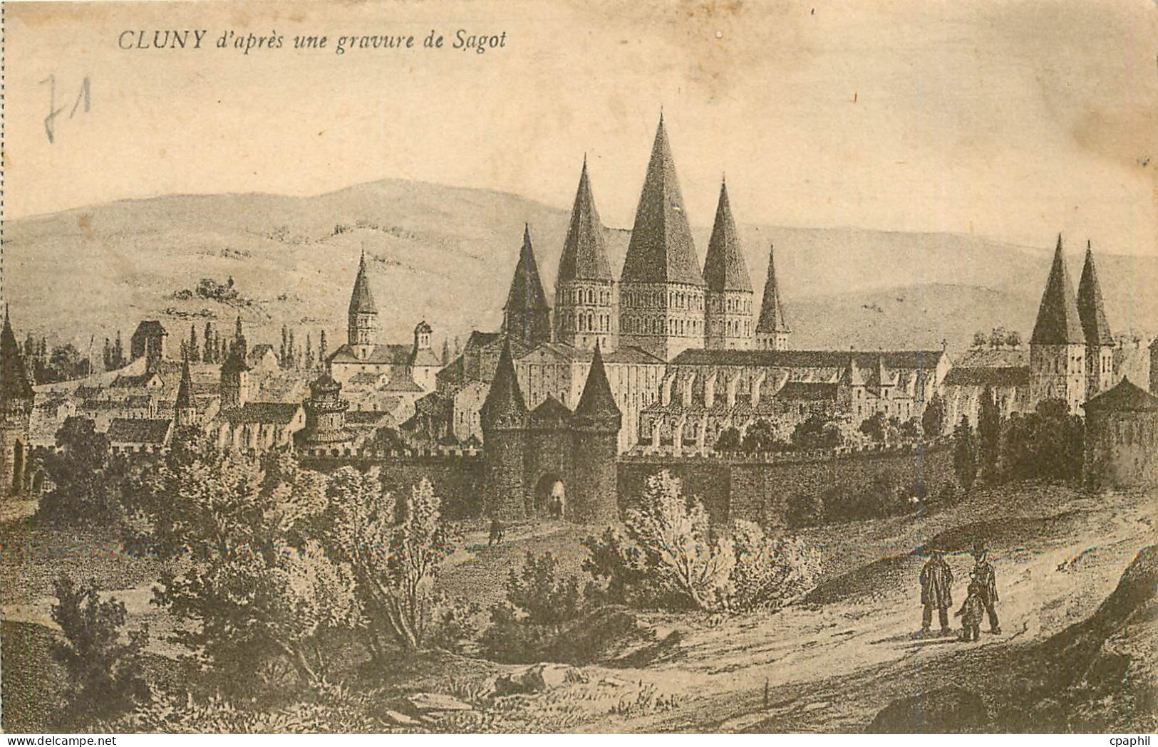 CPA Cluny d'Apres une gravure de Sagot