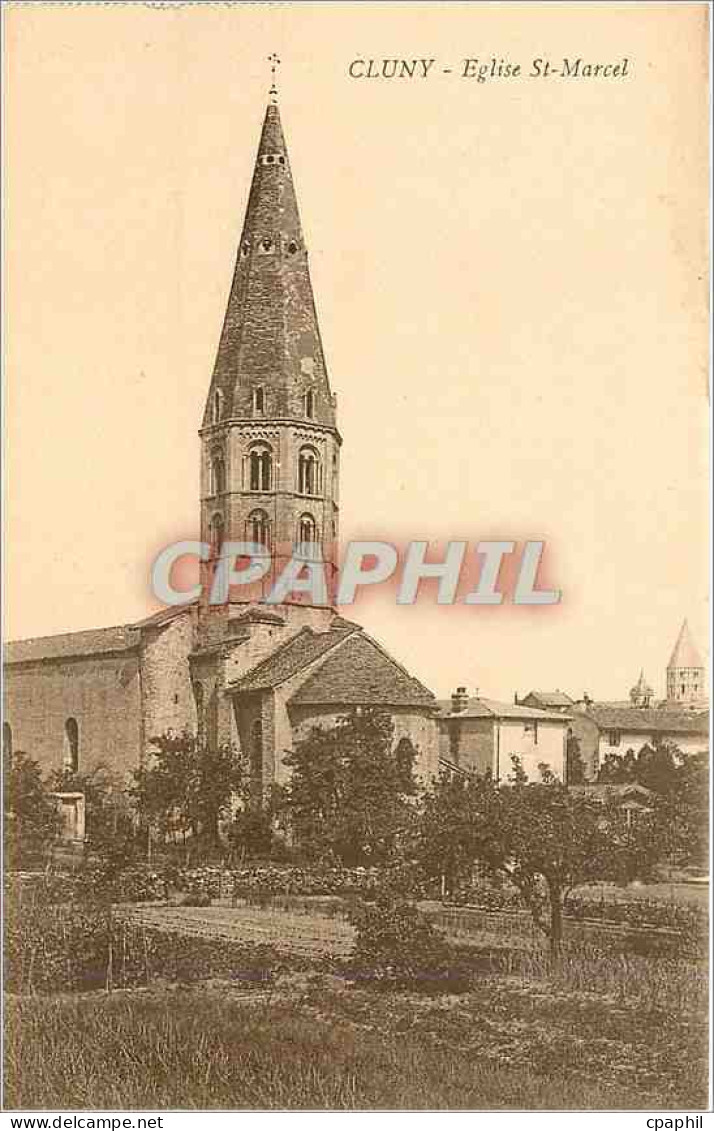 CPA Cluny Eglise St Marcel