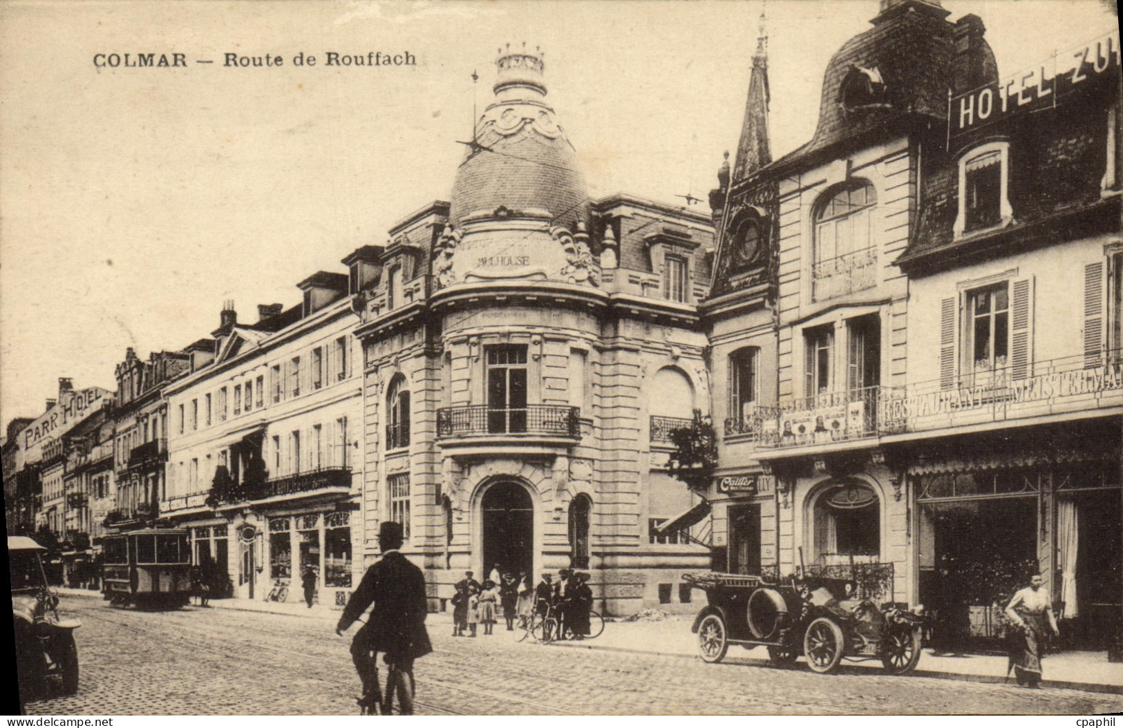 CPA Colmar Route De Rouffach Automobile