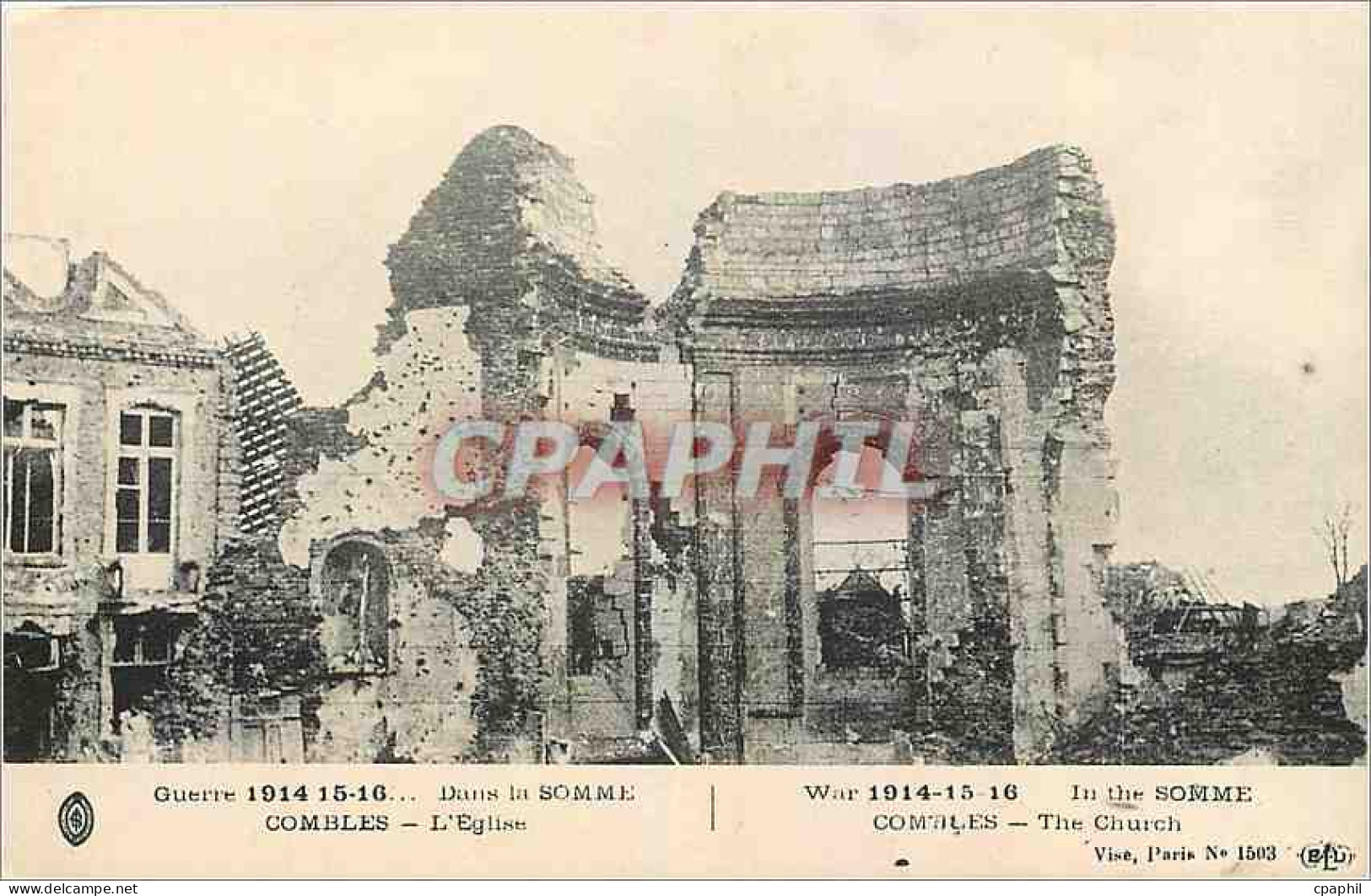 CPA Combles L'Eglise Militaria