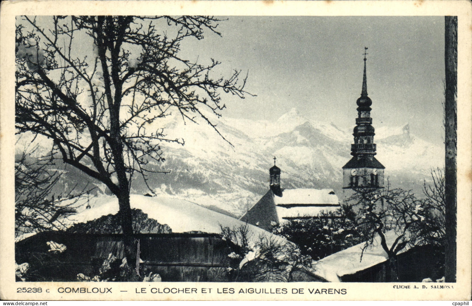 CPA Combloux Le Clocher Et Les Aiguilles De Varens