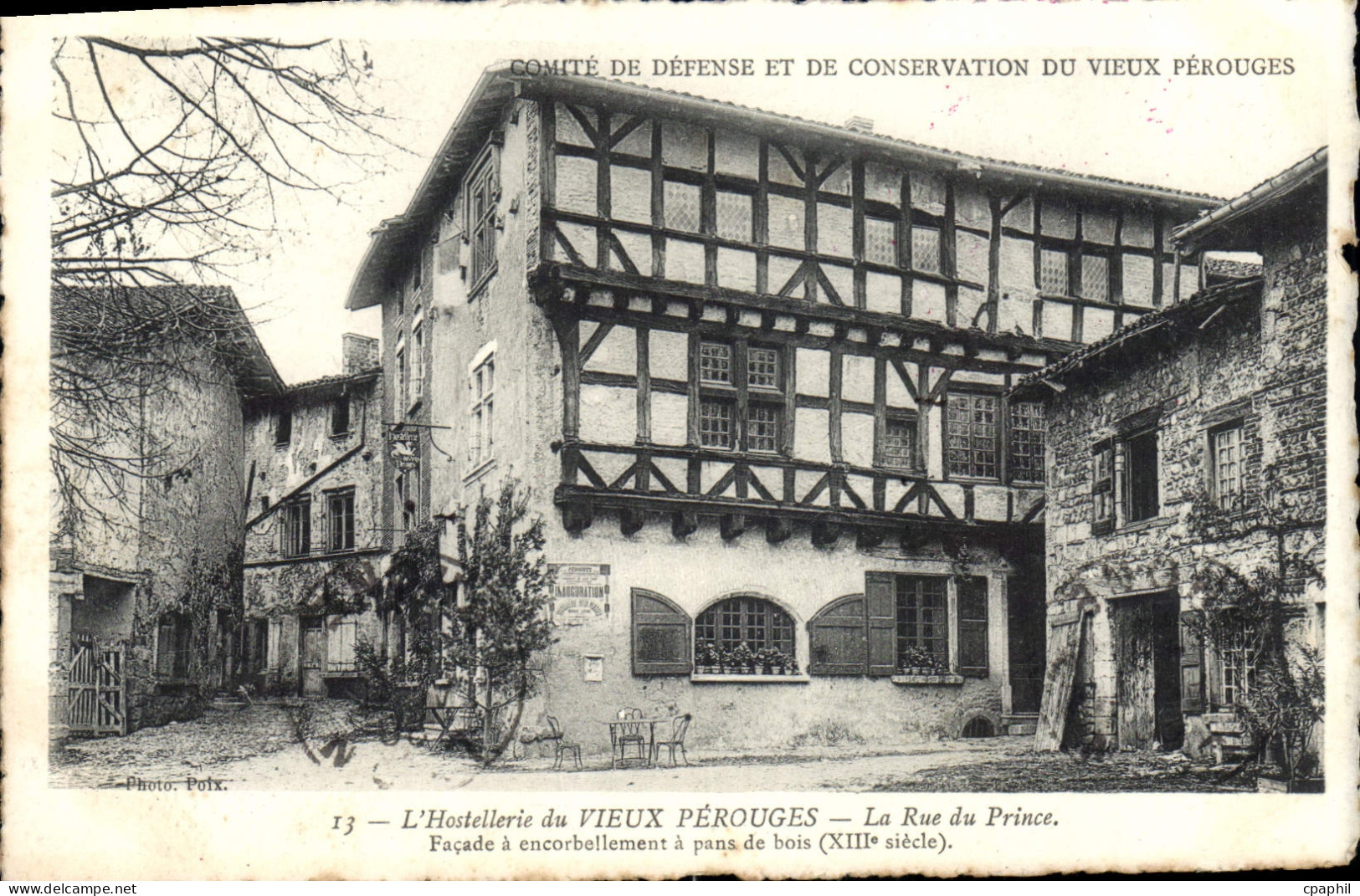 CPA Comite de defense et de Conservation du Vieux Perouges l'Hostellerie du Vieux Perouges La Rue du