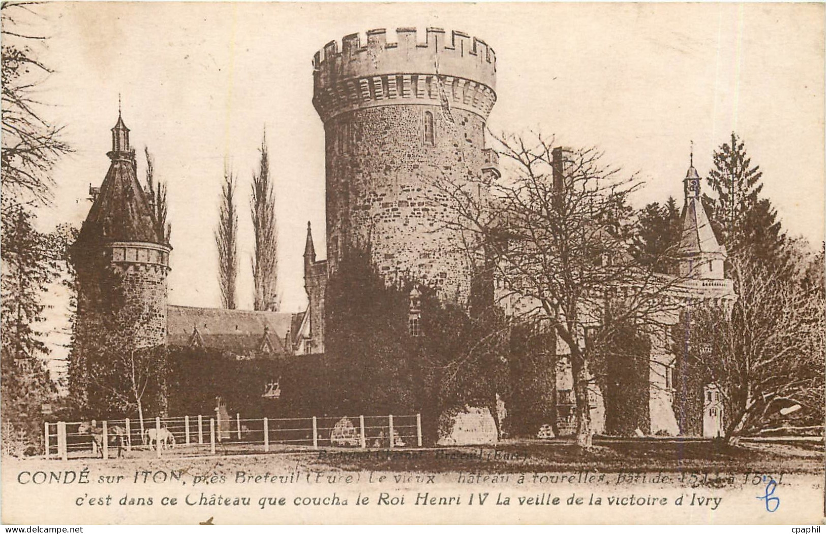 CPA CONDE SUR ITON PRES BREFEUIL(EURE) LE VIEUX CHATEAU A TOURELLES