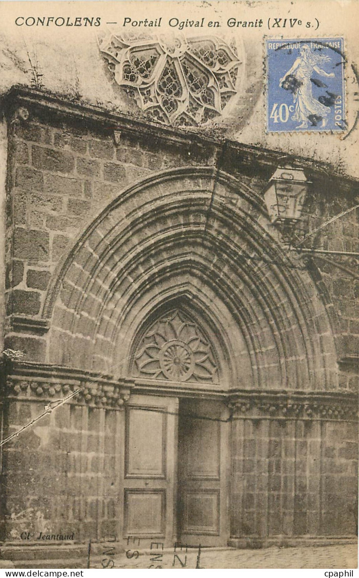 CPA Confolens Portail Ogival en Granit