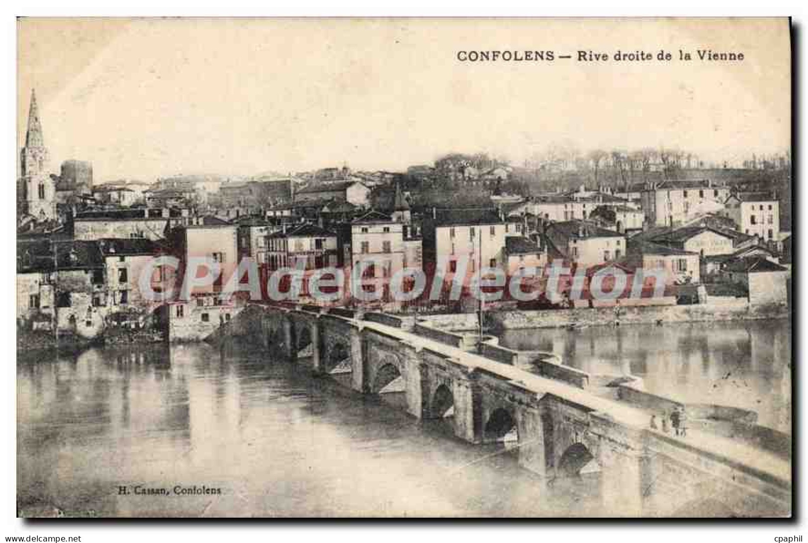 CPA CONFOLENS rive droite