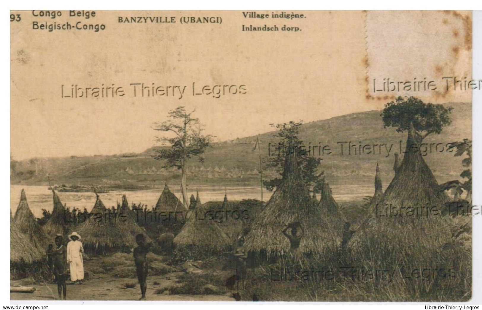 CPA Congo belge,Banzyville (Ubangi) village indigène