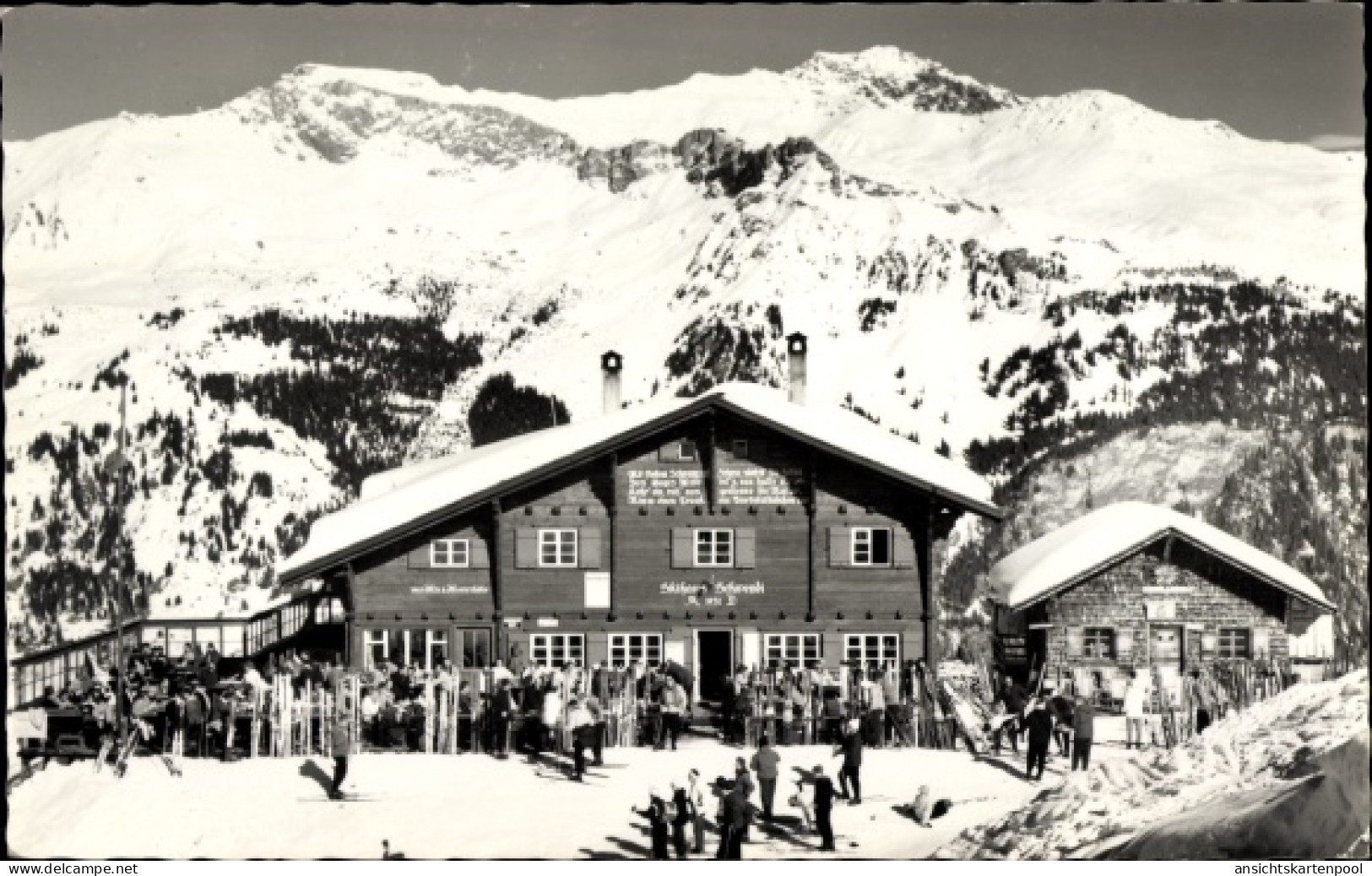 CPA Conters im Prättigau Kanton Graubünden, Skihaus Schwendi, Winter