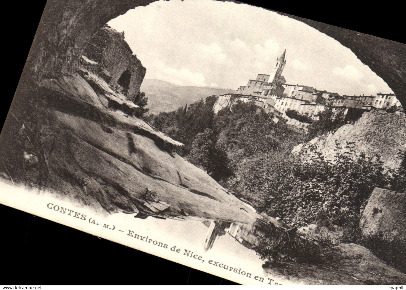 CPA Contes Environs de Nice excursions en Tram Pont du Riou