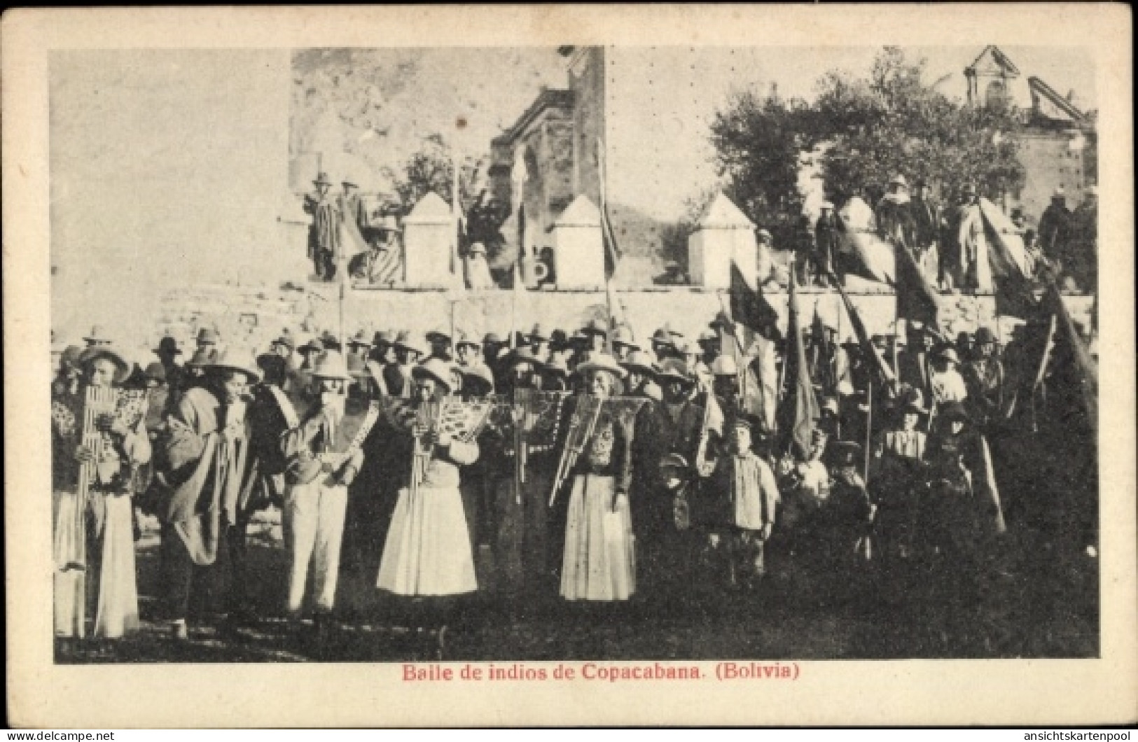 CPA Copacabana Bolivien, tanzende Menschen