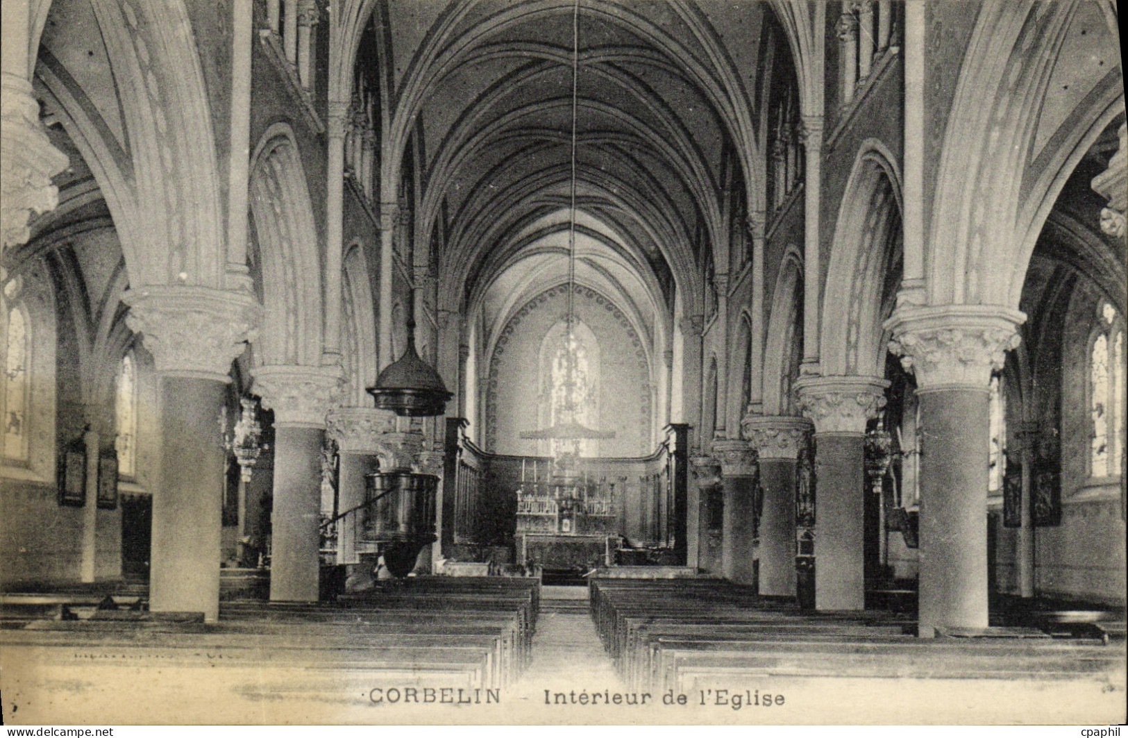 CPA Corbelin Interieur de l Eglise