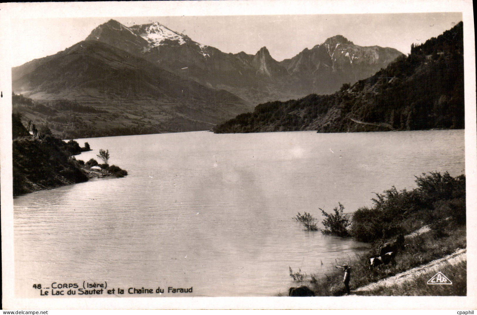 CPA Corps Isere le Lac du Sautet et la Chaine du Faraud