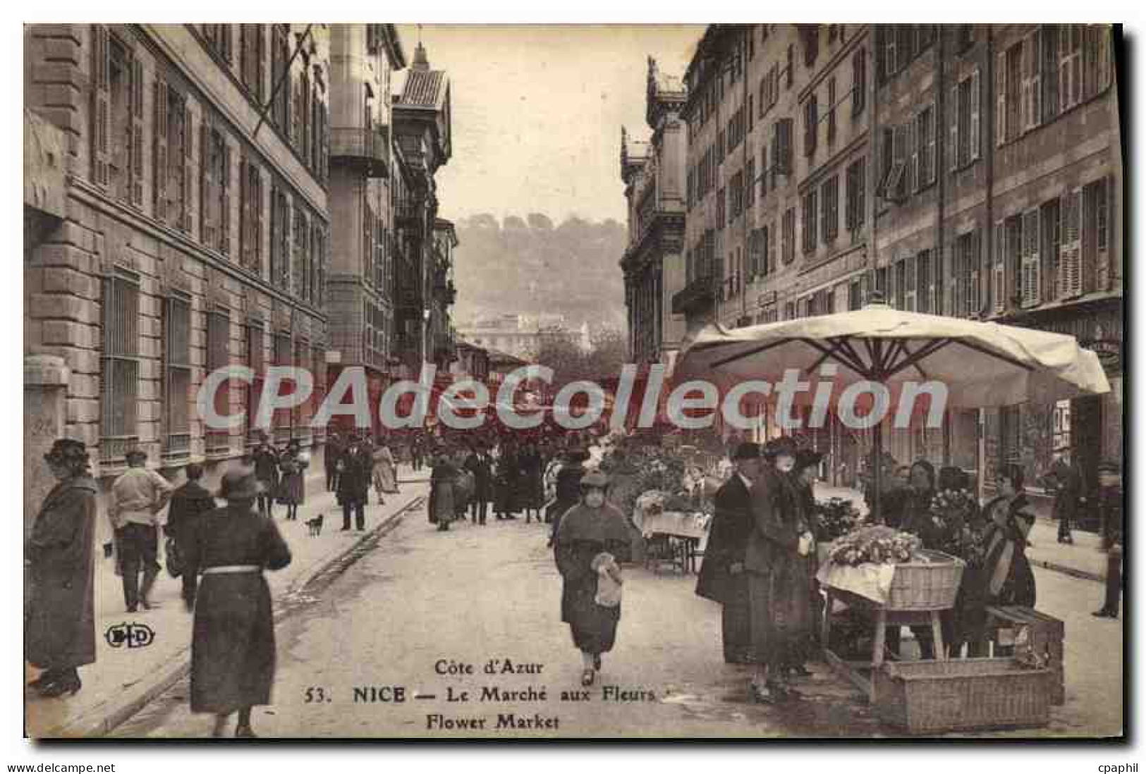 CPA Cote d’Azur NICE Le Marché aux Fleurs