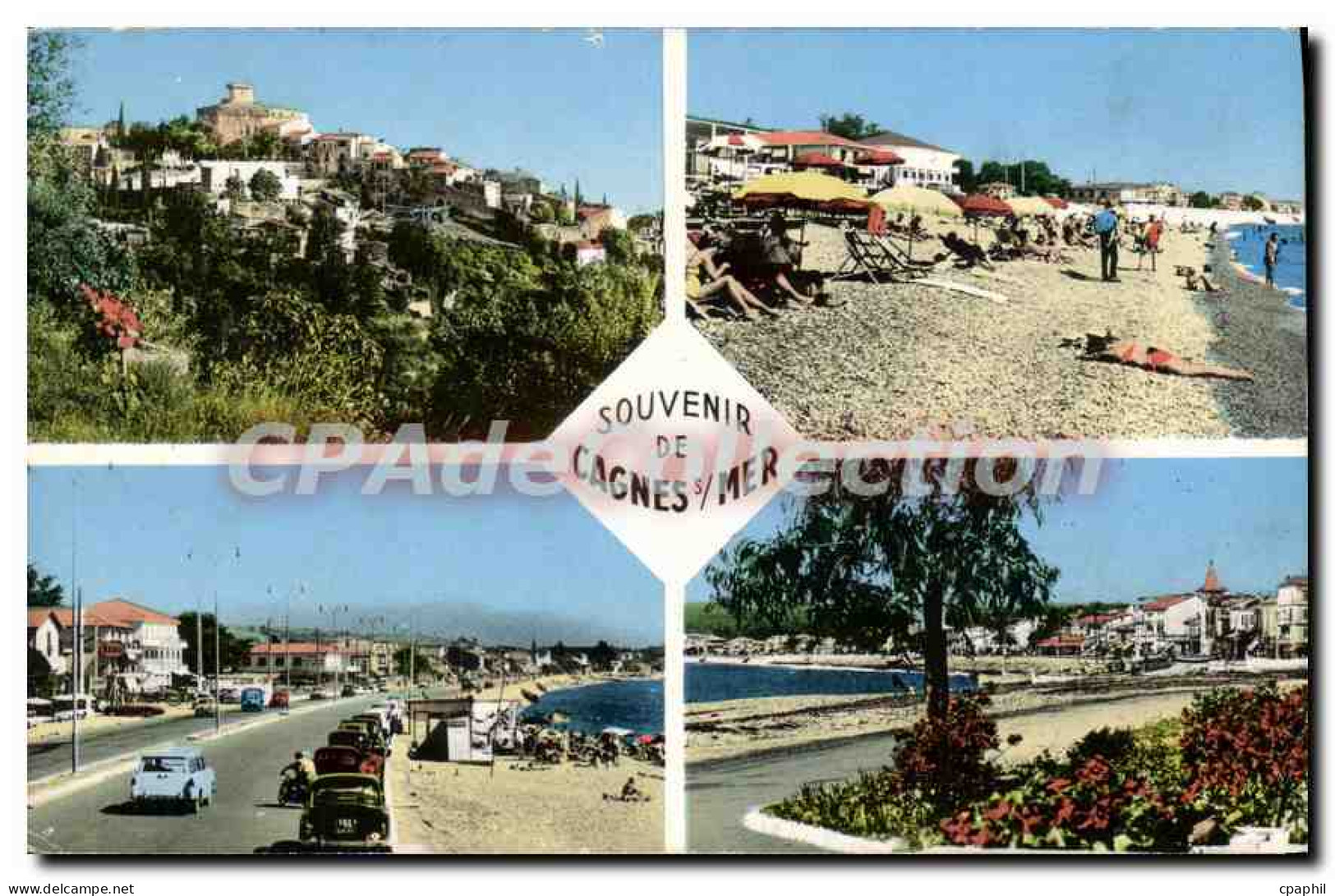 CPA Cote d'Azur Souvenir de Cagnes sur mer et le Cros
