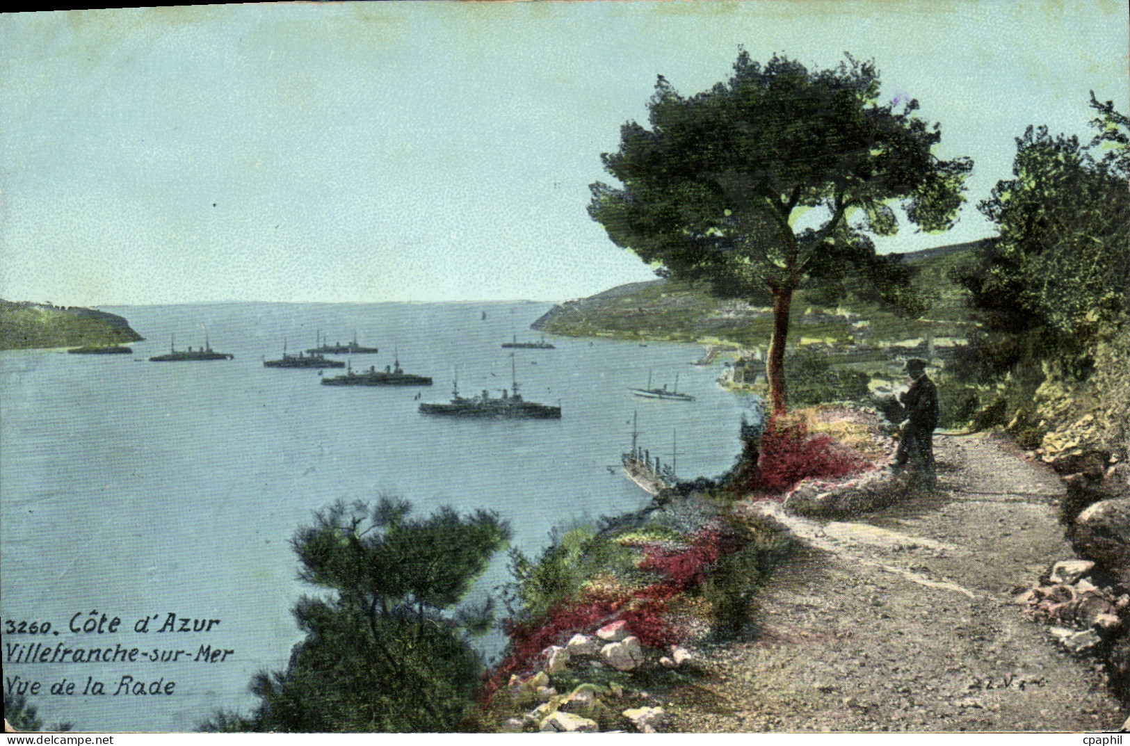 CPA Cote d'Azur Villefranche sur Mer vue de la rade