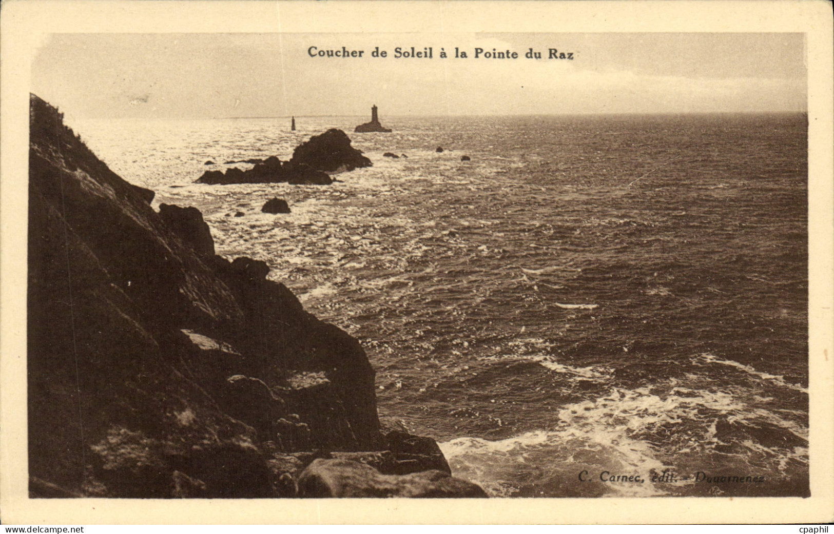CPA Coucher de Soleil a la Pointe du Raz