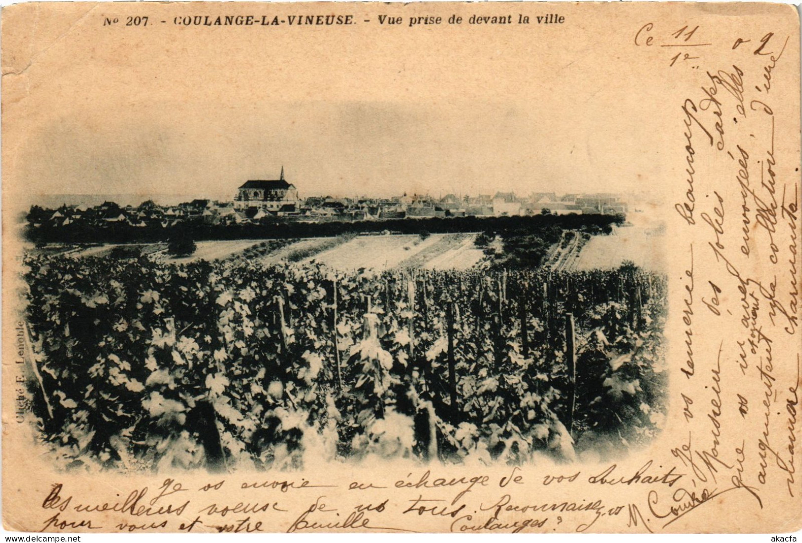 CPA Coulanges le Vineuse vue prise de devant la ville (1478335)