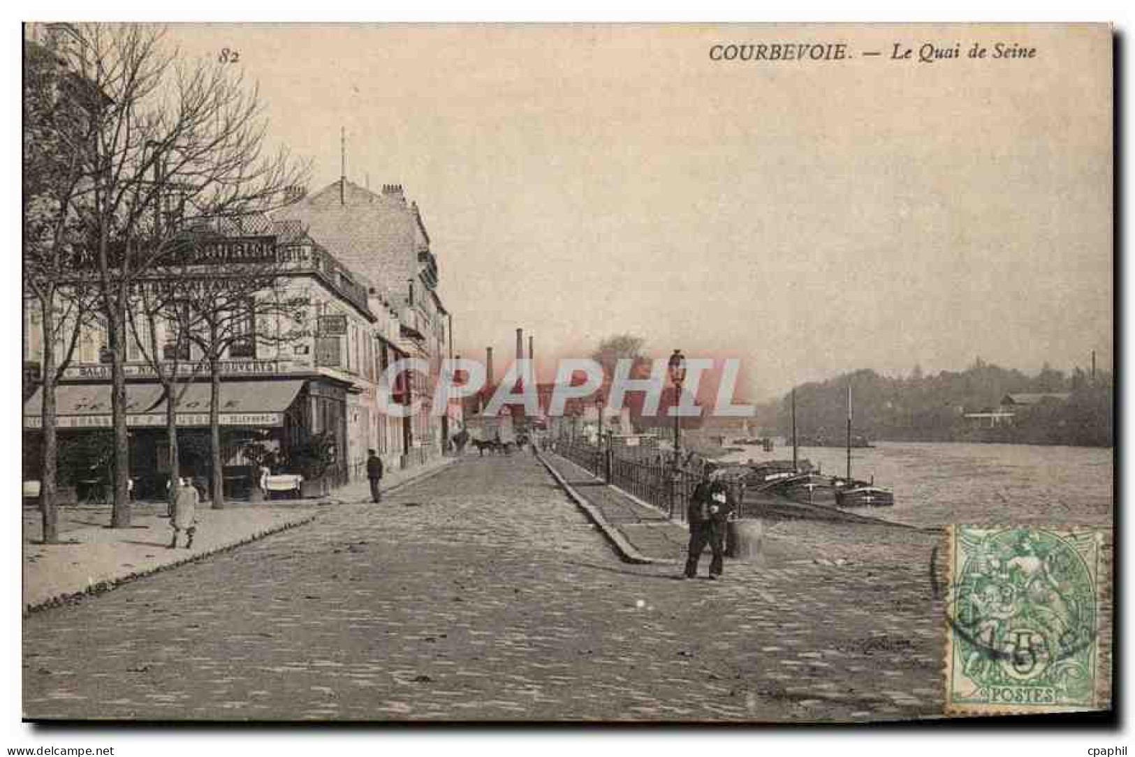 CPA Courbevoie Le quai de Seine