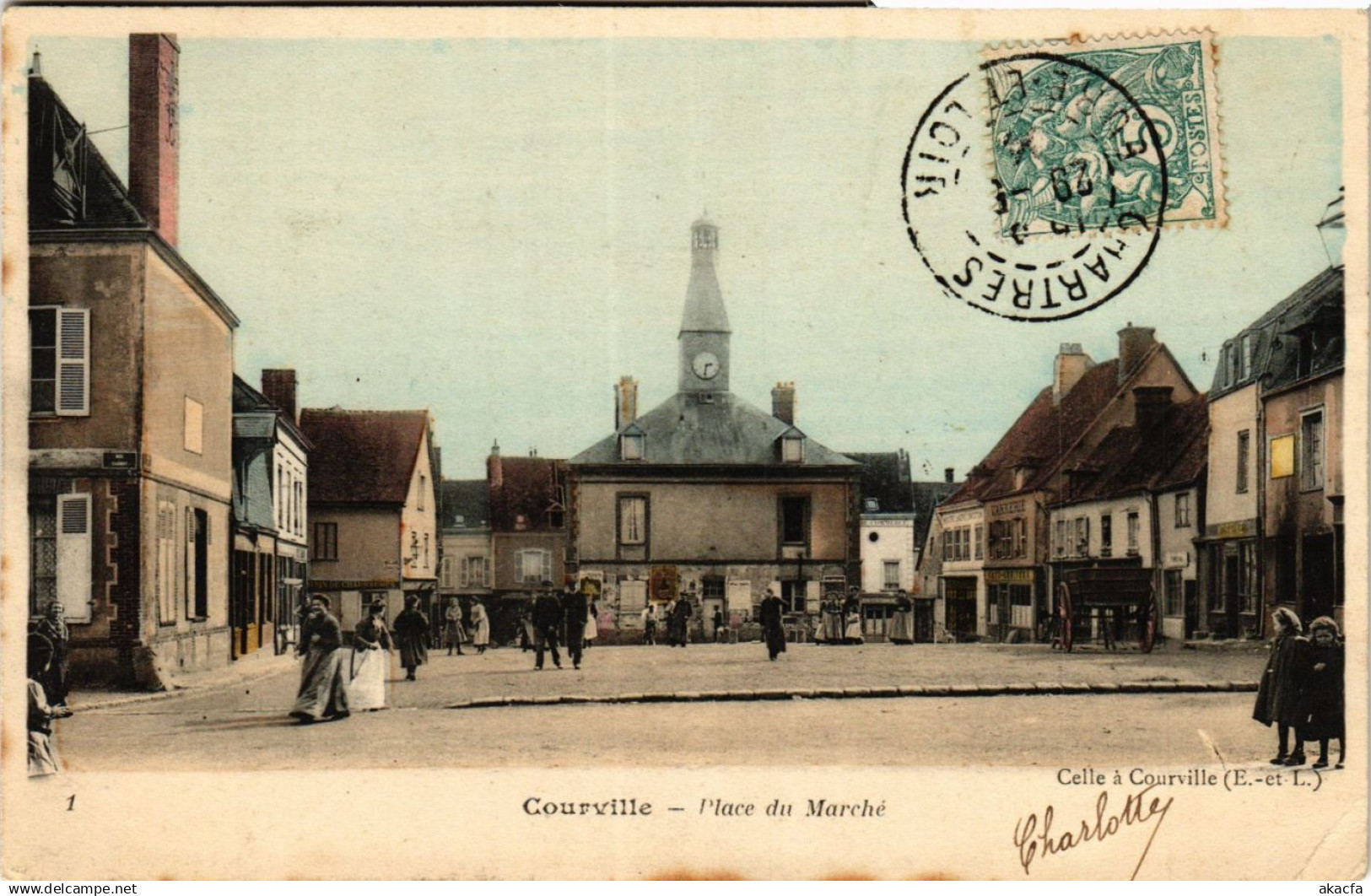CPA COURVILLE - Place du Marché (385837)