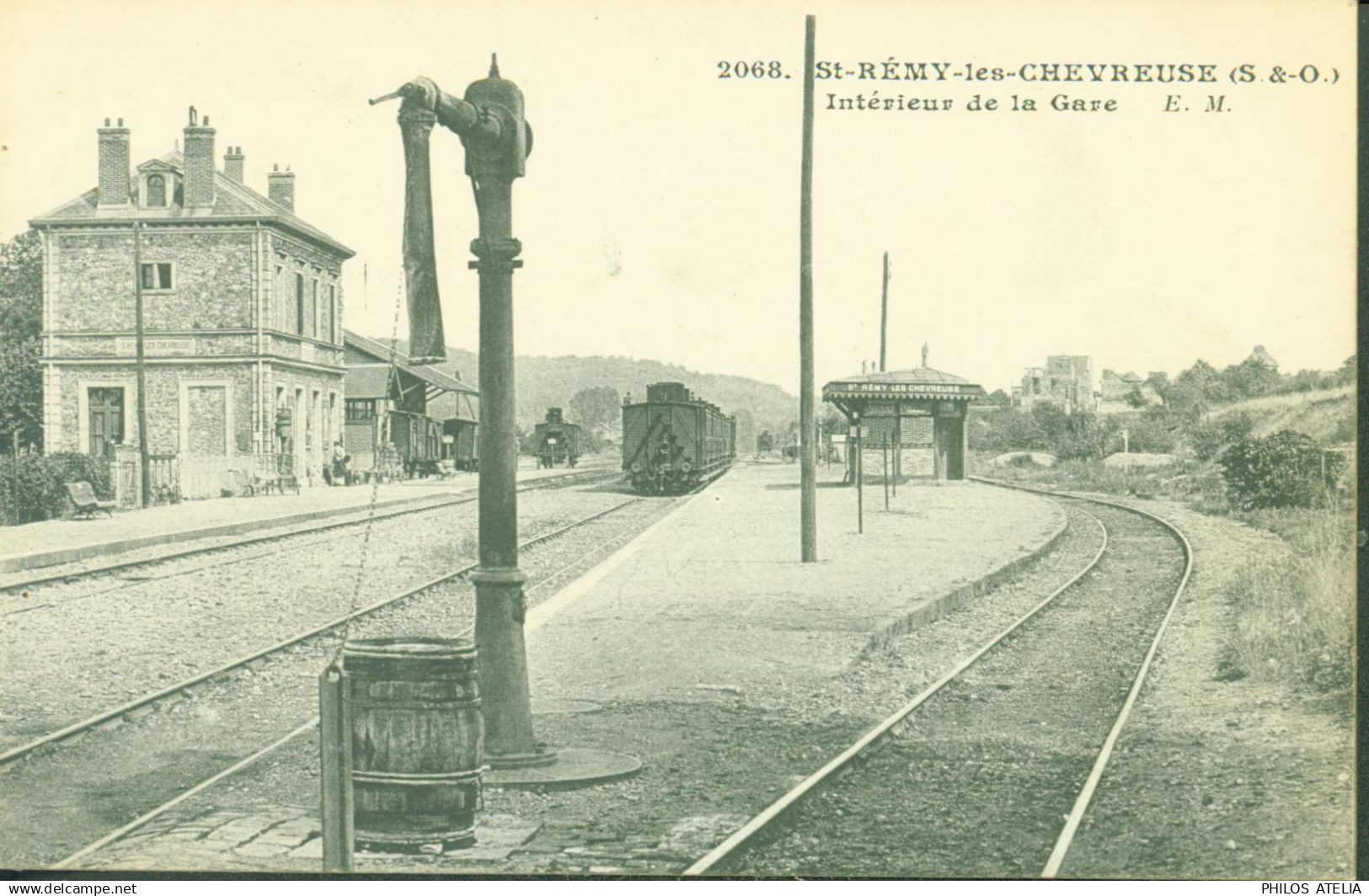 CPA CP Carte postale 78 Yvelines Saint St Rémy lès Chevreuse Seine & Oise Inétieur de la gare E.M